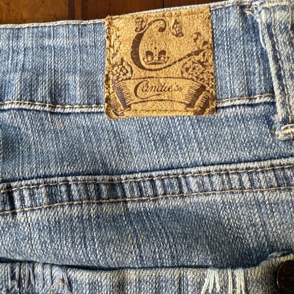 Candies Denim Mini Skirt Embellished Studs And Rinestone - Picture 13 of 13